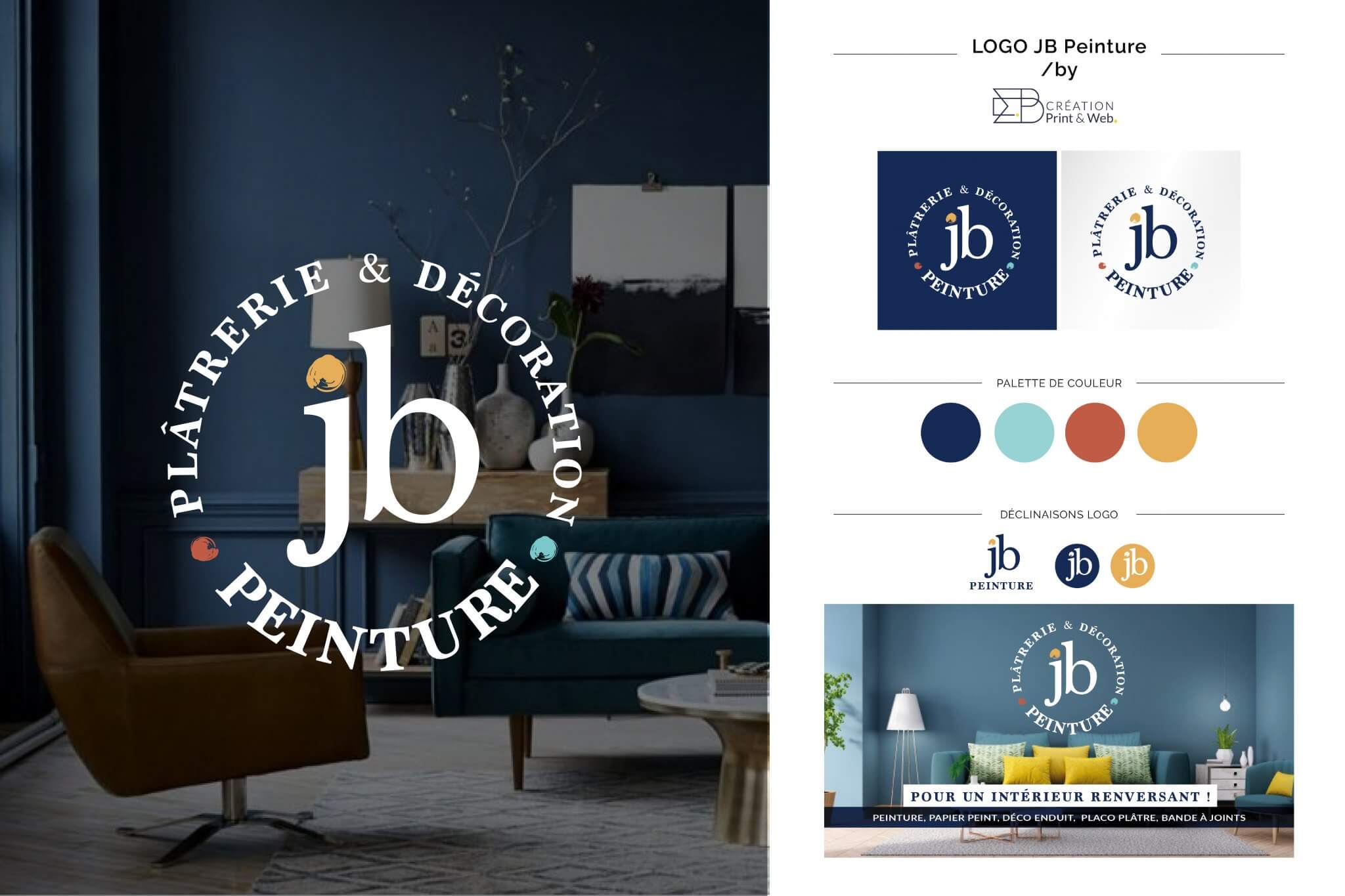 logo JB Peinture, présentation planche ambiance